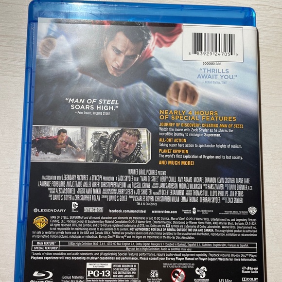 Man of Steel (Blu-ray + DVD Only, 2013) - Picture 2 of 6